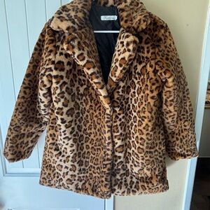 Fabulous Furs Animal Print Teddy Jacket